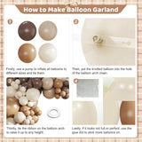 Neutral Cream Brown Balloon Arch Garland Kit, Coffee Theme Party Decor
