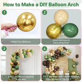 Sage Green Brown Gold Balloon Garland Arch Kit, Woodland Safari Baby Shower Decor