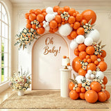 Orange White Balloon Arch Garland Kit, Fall Autumn Citrus Baby Shower Birthday Party Decorations
