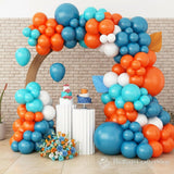 Blue Orange Teal Peacock Balloon Arch Garland Kit, Party Decorations