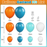 Blue Orange Teal Peacock Balloon Arch Garland Kit, Party Decorations