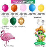 Tropical Flamingo Balloon Garland Kit, Hawaiian Aloha Party Decor, Pineapple Palm Arch