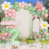 Watermelon Two Sweet Birthday Party Kit, Pink Green Balloons, Backdrop, Crown