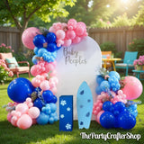 Blue Pink Balloon Arch Kit, Tropical Hawaiian Party Decor, Baby Shower Garland