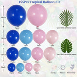 Blue Pink Balloon Arch Kit, Tropical Hawaiian Party Decor, Baby Shower Garland