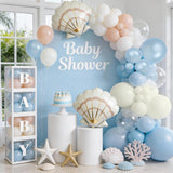 Ocean Baby Shower Balloon Arch, Pastel Seashell Party Decor