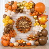 Fall Balloon Garland Arch Kit, Autumn Colors, Maple Leaf Pumpkin Foil, Thanksgiving Shower Decor