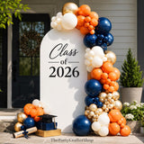 Navy Gold Burnt Orange Balloon Arch Kit, Class of 2026 Graduation Party Decor