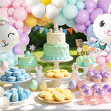 Easter Balloon Arch Kit, Macaron Pastel Garland with Bunny Ears, Daisy Balloons