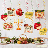 Sukkot Decorations Glitter Hanging Swirls, Jewish Holiday Celebration Sukkah Decor
