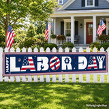 Large Happy Labor Day Patriotic Banner, Outdoor Indoor Party Yard Sign