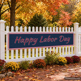 Happy Labor Day Banner, Patriotic Polyester Yard Sign, Outdoor Party Decor
