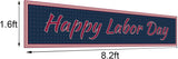 Happy Labor Day Banner, Patriotic Polyester Yard Sign, Outdoor Party Decor