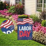 Happy Labor Day Garden Flag, 12x18 Double Sided Patriotic USA Fireworks Yard Flag for Outdoor Garden Lawn Porch Holiday Decor