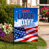 Happy Labor Day Garden Flag, Double Sided American Stars Stripes Yard Flag