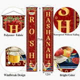 Rosh Hashanah Porch Banner Set, Happy Jewish New Year Outdoor Door Decor