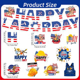 Patriotic Labor Day Decorations Set, Banner, Swirls, Honeycomb Centerpieces Party Decor