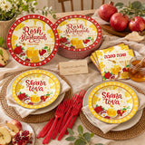 Rosh Hashanah Shana Tova Tableware Set, Jewish New Year Party Plates Napkins
