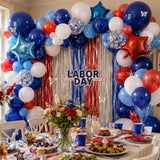 Labor Day Balloon Garland Kit, Red White Blue USA Arch, Patriotic Party Decor