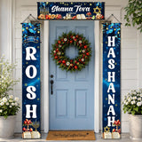 Rosh Hashanah Banner Set, Blue Shana Tova Decorations, Jewish Holiday Party Signs