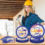 Labor Day Plates and Napkins Set, Patriotic Disposable Tableware for 24 Guests