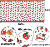 Rosh Hashanah Tablecloth Set, Shana Tova Jewish New Year Plastic Cover (2 Pack)