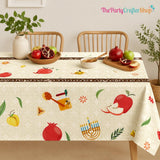 Rosh Hashanah Tablecloths, Shana Tova Waterproof Plastic Covers, Jewish Holiday Party Decor