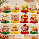 Rosh Hashanah Honeycomb Centerpieces 12PCS, Shana Tova Table Decor, Jewish New Year Party Decorations