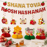 Rosh Hashanah Decorations Set, Shana Tova Banner, Honeycomb Centerpieces, Jewish New Year Party Supplies