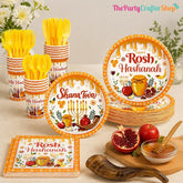 Rosh Hashanah Tableware Set, 168-Piece Jewish New Year Party Supplies (Shana Tova)