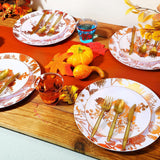 Vintage Disposable Plastic Plates 50PCS, Embossed Pomegranate Dessert Plates, Elegant Wedding Party Tableware Supplies