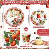 Apple Harvest Party Tableware Set, 250-Piece Paper Plates, Cups, Napkins (Fall Theme)