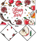 Shana Tova Tablecloth, Rosh Hashanah Pomegranate Shofar Decor