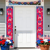 Patriotic Labor Day Door Banner Set, Stars Stripes City Silhouette Decor