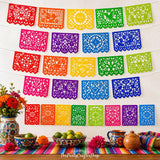 Mexican Papel Picado Banner Set, 3-Pack Fiesta Decorations (54FT)