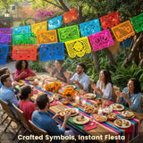 Mexican Papel Picado Banner Set, 3-Pack Fiesta Decorations (54FT)