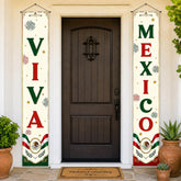 Viva Mexico Vertical Banners, Patriotic Fiesta Party Decor, 72x12 Inch