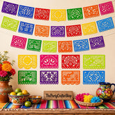 Mexican Party Banner 2 Packs 36FT, Papel Picado Fiesta Decorations, Birthday Party Decor