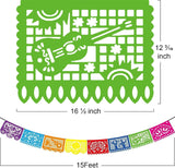 Papel Picado Banners, Mexican Fiesta Decorations, Colorful Plastic Party Banners