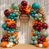 Fall Balloon Arch Kit, Burgundy Orange Green Garland, Thanksgiving Baby Shower Decor