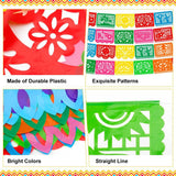 Colorful Papel Picado Banner Set, Mexican Fiesta Party Decor (4 Pack)