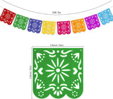 Mexican Papel Picado Banner 2PCS, Colorful Felt Garland, Fiesta Birthday Baby Shower Decor