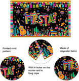 Mexican Fiesta Photo Booth Backdrop, Carnival Party Decor, Polyester Fabric Banner