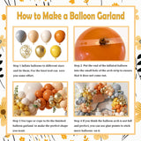 152PCS Fall Balloon Arch Kit, Dusty Orange Grey Pastel Orange Yellow White Sand Gold Confetti Thanksgiving Harvest Birthday Decor