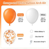 131PCS Orange White Balloon Arch Kit, Confetti Balloon Garland, Orange Graduation Birthday Party Decorations