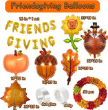 Friendsgiving Balloon Garland Arch Kit, Pumpkin Fall Leaves Foil Balloons, Autumn Harvest Birthday Thanksgiving Party Decor