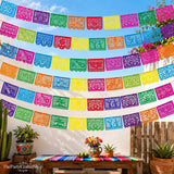 Mexican Papel Picado Banners 540FT, Bulk Fiesta Party Flags, September 16 Independence Day Decorations