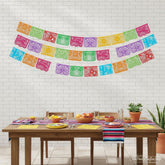 Mexican Papel Picado Banner Set, 6 Pack 108FT, Multicolor Fiesta Flags (Cinco de Mayo Decor)