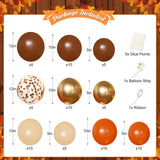 90PCS Give Thanks Foil Balloon Arch Kit, Burnt Orange Brown Blush Gold Confetti Balloons, Pumpkin Maple Leaf Thanksgiving Party Decor