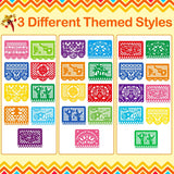 Papel Picado Banner Set, Mexican Fiesta Plastic Flags, Dia de los Muertos Decor